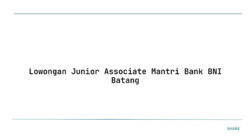 Lowongan Junior Associate Mantri Bank BNI Batang