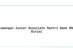 Lowongan Junior Associate Mantri Bank BNI Binjai Tahun 2025