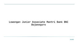Lowongan Junior Associate Mantri Bank BNI Bojonegoro