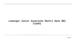 Lowongan Junior Associate Mantri Bank BNI Cimahi