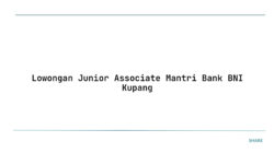 Lowongan Junior Associate Mantri Bank BNI Kupang