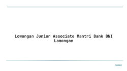 Lowongan Junior Associate Mantri Bank BNI Lamongan