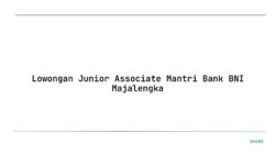 Lowongan Junior Associate Mantri Bank BNI Majalengka